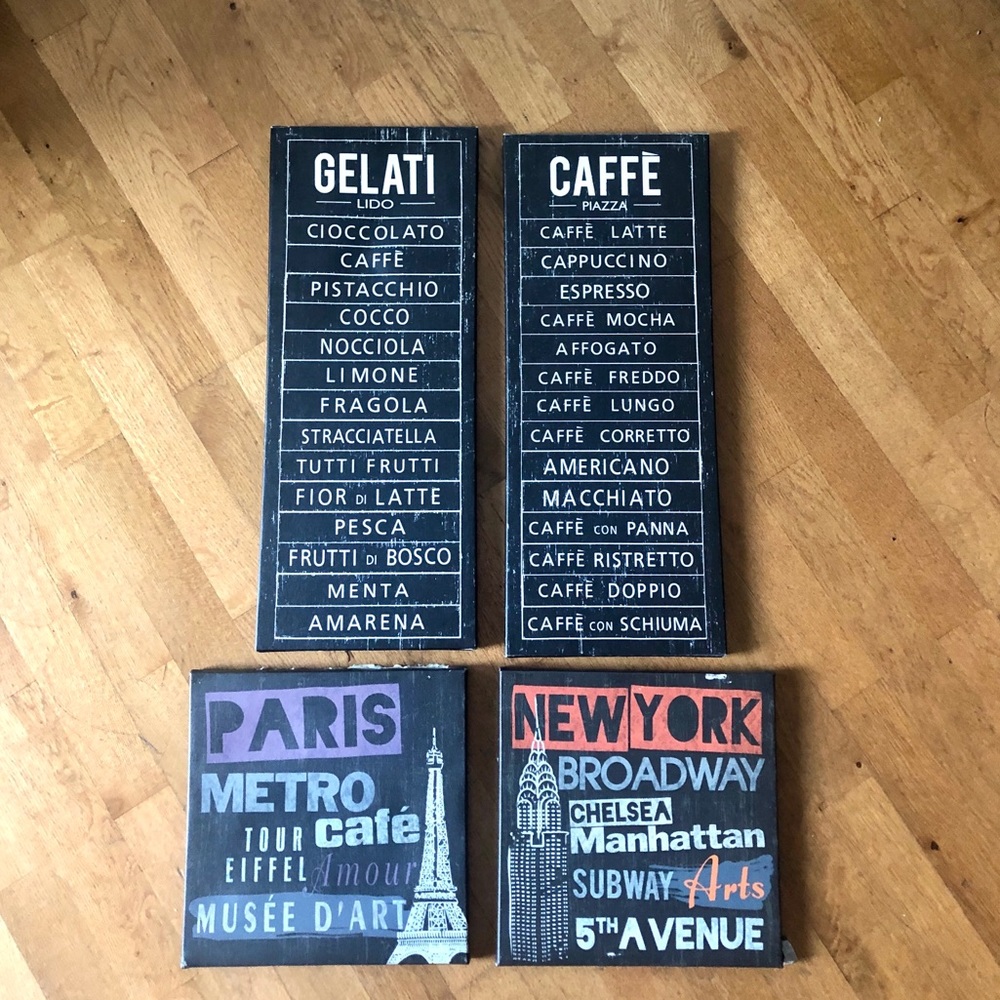Paintings for room decor/ coffee /gelato /NYC